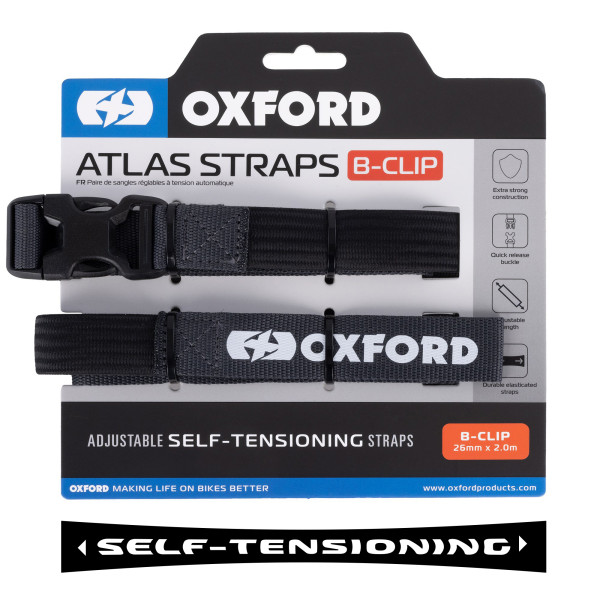 Oxford ATLAS B CLIP 26mm x 2.0M Asphalt(pair)